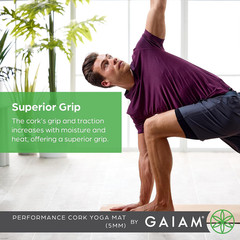 Gaiam Yoga Mat – Premium Solid Thick Non Slip Exercise & Fitness Mat for All Typ