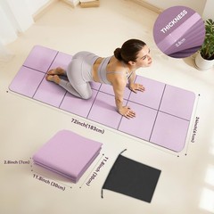 Foldable Yoga Mat Thick Non-Slip Exercise Mat – Packable Travel Fitness Mat w…
