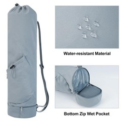 Yoga Mat Bag with Water Bottle Pocket & Wet Pocket for