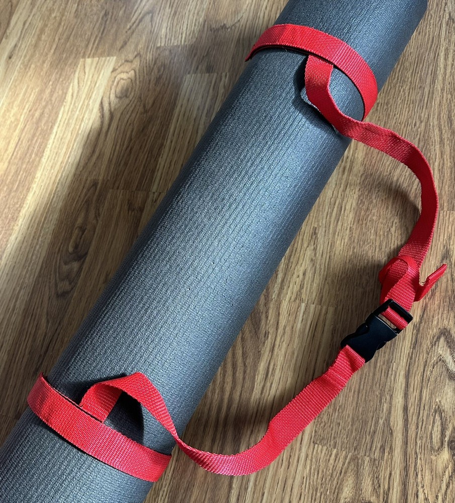 Coat Carrier Harness Strap RED Sling Adjustable Buckle Waist Bike Hike Travel