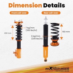 Coilovers for Honda Civic 2006-2011, for Acura CSX 2006-2011, Height Gold