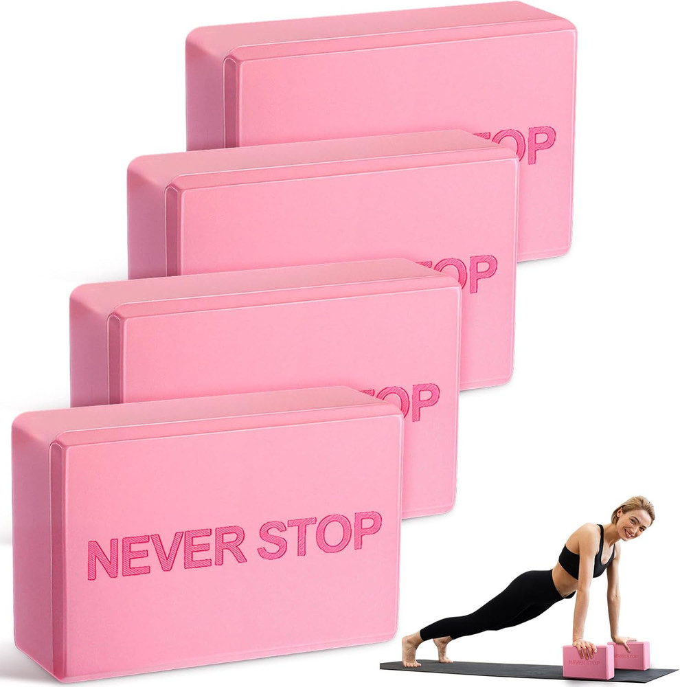 4 Pack Yoga Blocks Non Slip Pilates Brick Foam Blocks Pilates Dance Gymnastics W
