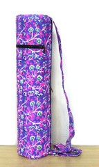 INDIAN HANDBLOCK” Purple Floral Yoga Mat Carrier Gym Bags With Shoulder Strap UK