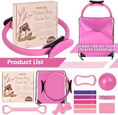 Pink Pilates Ring and Ball Set for Beginners#