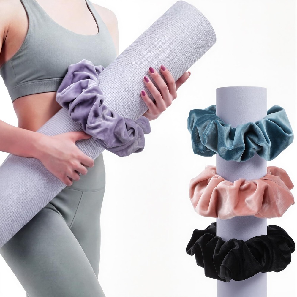 4 Pack Yoga Mat Scrunchie Elastic Strap Band – Durable & Stretchable Fabric -…
