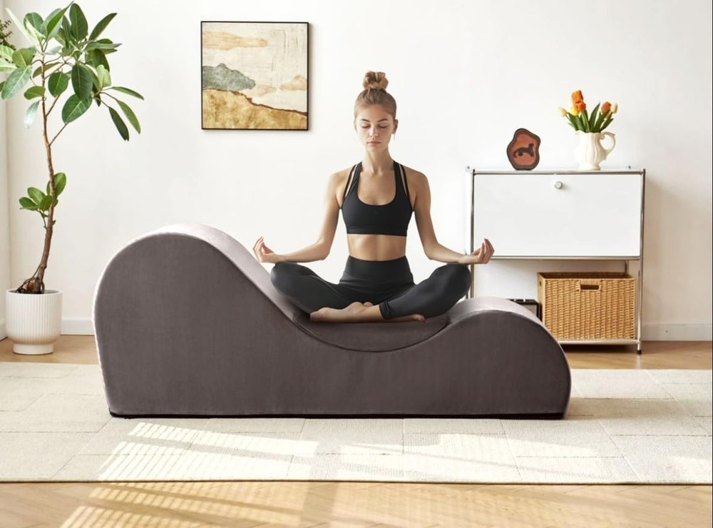 Grey Kama Tantra Sutra Sex Couch Exotic Furniture Sofa Chaise Lounge Yoga Chair