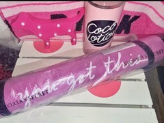 Victoria’s Secret PINK Yoga Gym Sport Exercise Logo Mat Strap Black Pink U Pick