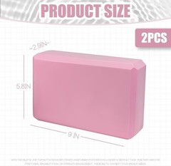 2 Pcs Yoga Blocks, 9″X6″X3″ Foam Blocks Yoga Props For Pilates Stretching And