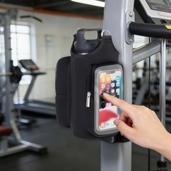 Magnetic Water Bottle Holder, Gym Bottle Carrier with Phone Pouch | Neoprene