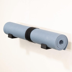 Yoga Mat Storage Rack, Large, Foam Roller Wall Hooks, Exercise Mat Holder, Fi…