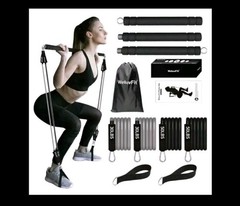 WeLuvFit Pilates Bar Kit With Resistance Bands & Adjustable Bar NEW no Box