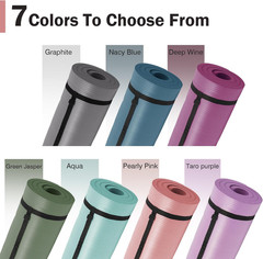 Fitvids 1 Inch Thick Yoga Mat 71X24 Inch – Non Slip Workout Mat with Carry Strap