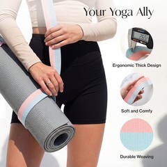 Yoga Mat Strap (2 Sizes) with Extra Thick & Comfy Delicate Texture, Adjustabl…
