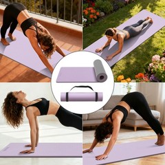 Extra Thick 12mm TPE Exercise Yoga Mat with Strap, 72″L x 24.8″W Non-slip Wor…