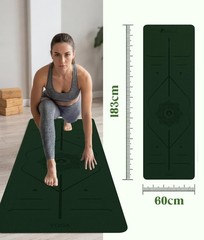 72×24 Inch 6mm 1/4 Inch Thick Pro Yoga Mat NonSlip Alignment Lines Carry Bag