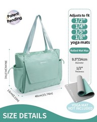 Yoga Mat Bag Tote Gym Women Men Waterproof Wet Pocket HookAndLoop Storage