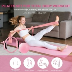 LAZOLLOA – Pilates Reformer Set – Foldable w/Resistance Bands