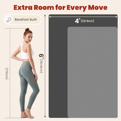 Large Yoga Mat, 6′ x 4’/6′ x 3′ x 6mm /8mm/12mm Thick 72″ x 48″ x 0.24″ Black