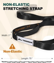 Durable Non-Elastic Stretch Strap for Yoga, Pilates & Home Workouts – 10 Loops