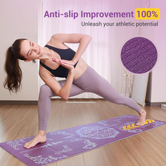 Folding Yoga Mat, Eco-Friendly PVC Travel Yoga Mat Packable, Double Sided Non-Sl