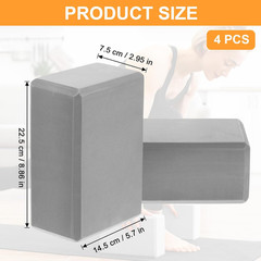 4 Pack Yoga Blocks – Premium EVA Foam Blocks for Pilates Workout, Stretching, Me