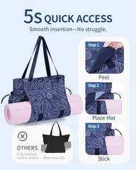 Yoga Mat Bag Tote Gym Carrier Waterproof Wet Pocket For Women Men Quick Access