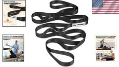Durable 75” Non-Elastic Yoga Stretch Strap with Loops for Enhanced Mobility