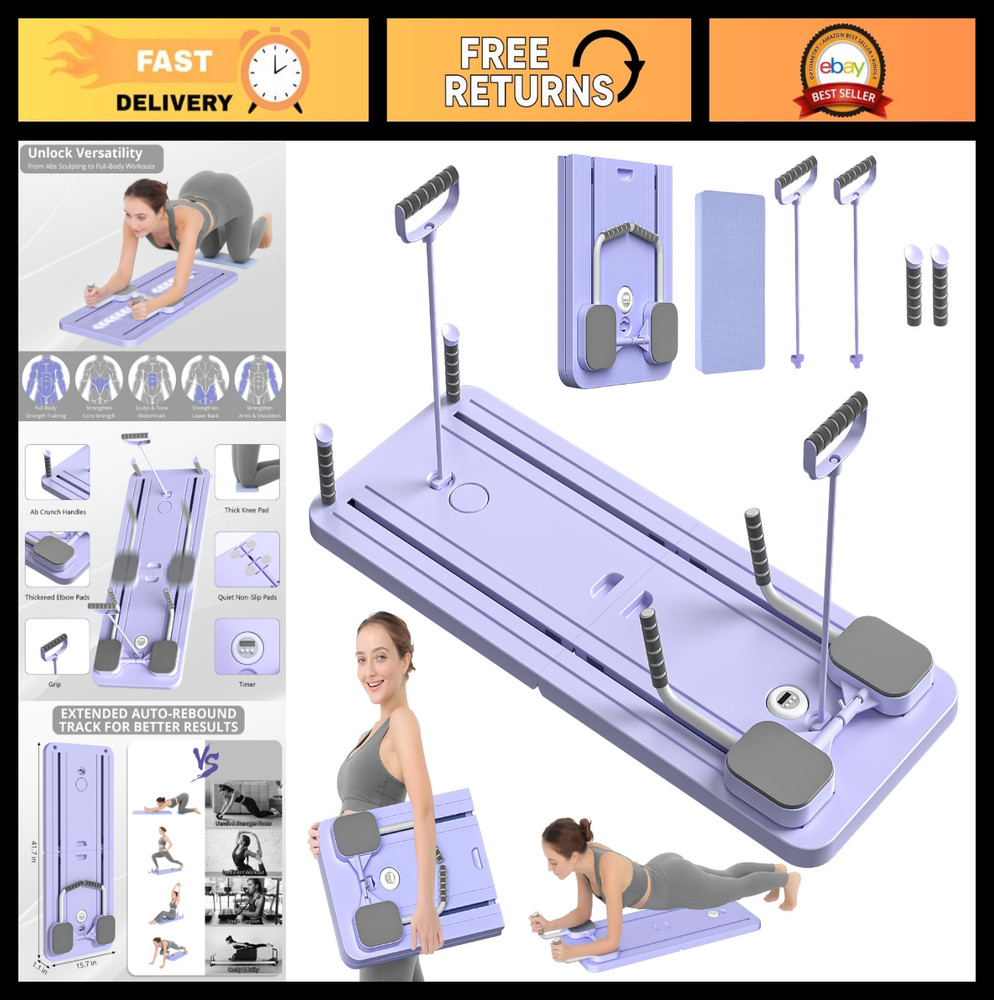 Multi-Purpose Pilates Reformer Board – Foldable 5-in-1 Home Workout Equipment