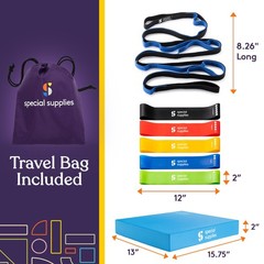 SPECIAL SUPPLIES Balance Board & Yoga Strap Set w/ Exercise Bands