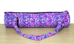 INDIAN HANDBLOCK” Purple Floral Yoga Mat Carrier Gym Bags With Shoulder Strap UK