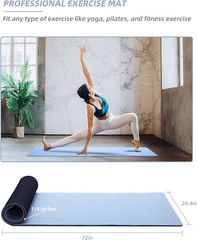 COOLMOON 1/4 Inch Extra Thick Yoga Mat Double-Sided Non Slip,Yoga Gray