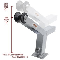 3006.6895 Adjustable Height Notched Fits 3″W x 4″H Trailer Frames Galvanized