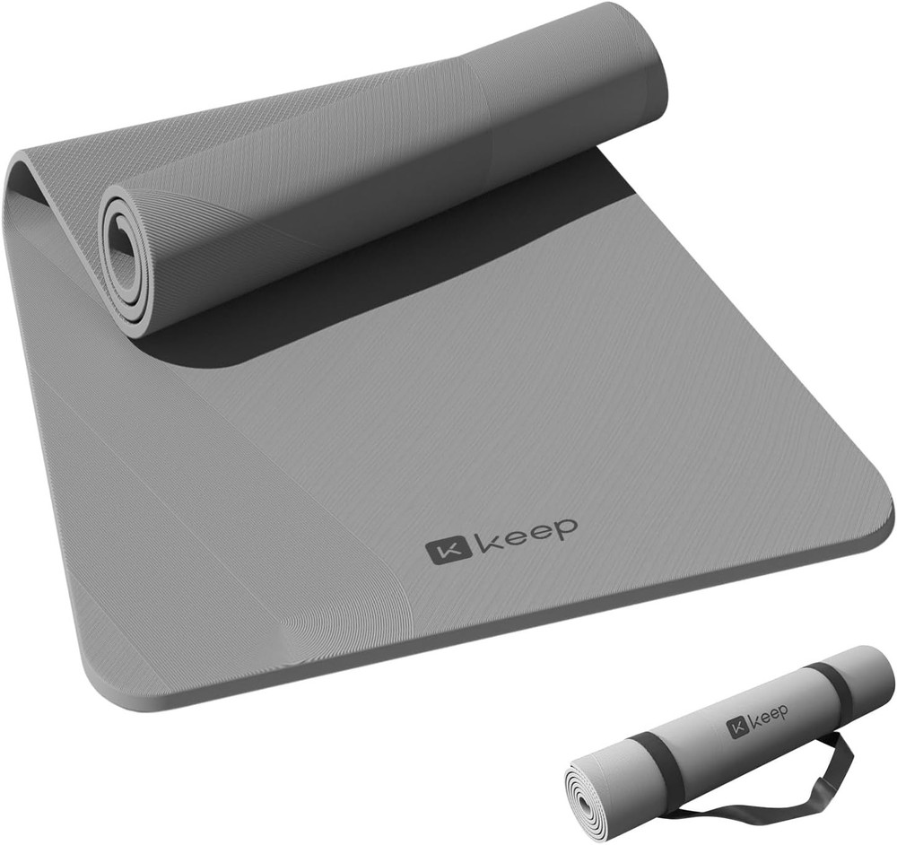 KEEP Yoga Mat – Premium 7mm 72″L x 32″W x 0.28″Th w/ Strap Non Slip Pilates Gym