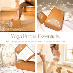 Cork Yoga Block Set – 2 Pack with Strap & Canvas Bag | Luxury Portuguese Yoga Bl