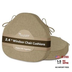 Chair Cushions for Dining Chairs.4 Inch Thick Windsor Seat Cushions 2 Beige