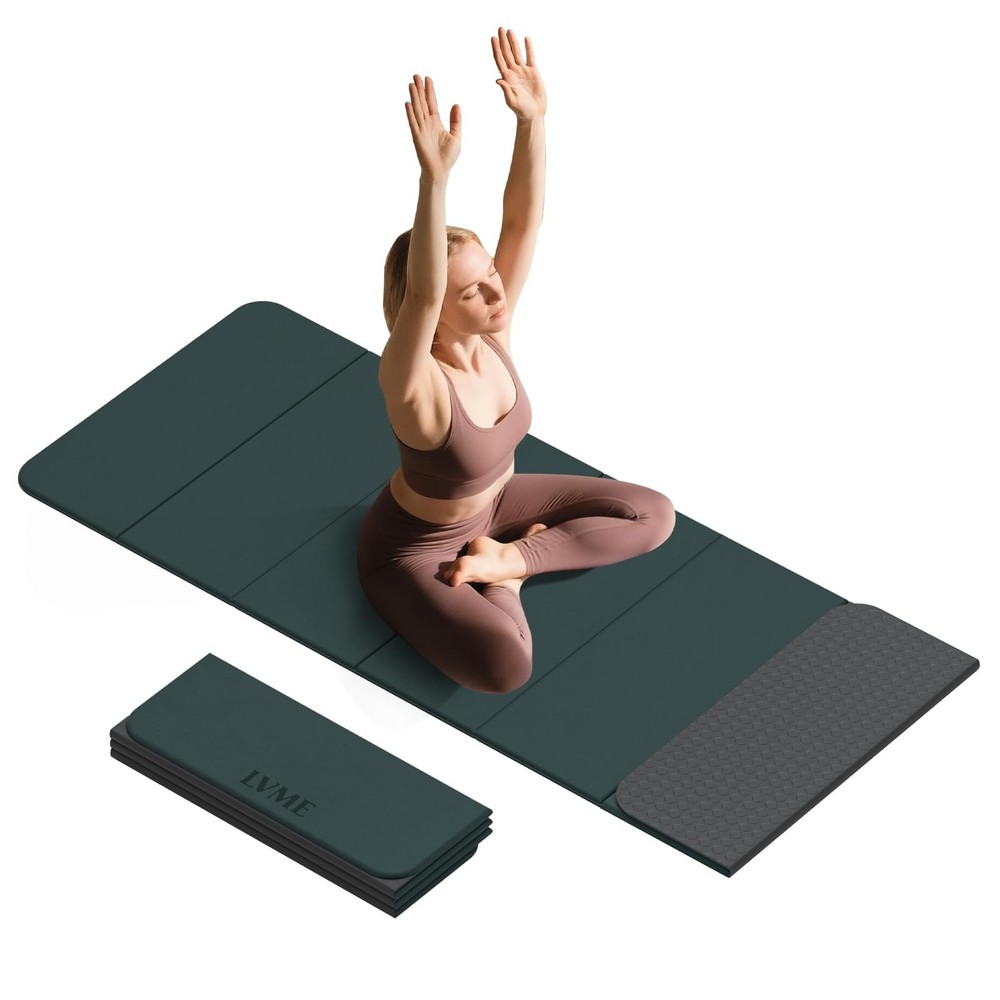 Foldable Yoga Mat, 71″x24″x1/3″ Thick, Non Slip Exercise Mat