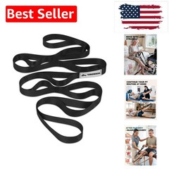 Non-Elastic Stretching Strap with Loops for Physical Therapy & Rehab, Knee Hi…