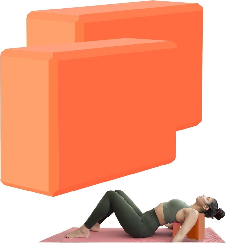 Yoga Block – Supportive Latex-Free Eva Foam – Soft Non-Slip Surface with Beveled