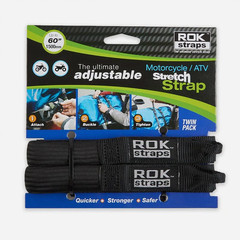 ROK-0025 Black8″ – 60″ Motorcycle/ATV Adjustable Stretch Strap 1