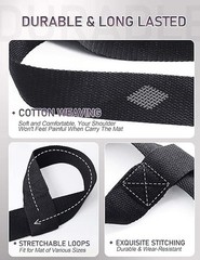 Yoga Mat Carrier Strap Adjustable Thick Wide Cotton Strap for Easy Mat Carrying