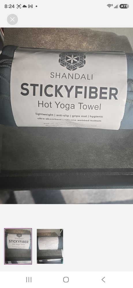 Shandali Hot Yoga Towel – Stickyfiber Yoga Towel – Mat-Sized Microfib NEW