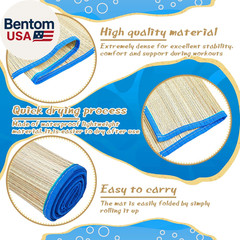 4 Packs Straw Beach Mat Waterproof Non Slip Straw Mat Foldable Lightweight Picni