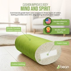 Yoga Bolster w/Natural Cotton – Many Color Choices – 2 Shapes – Carry Strap