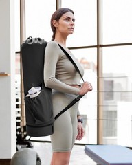 Exercise Yoga Mat Bag Carrier With Water Bottle Pocket Bottom Wet Storage Bag