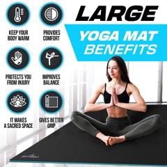 Large Yoga Mat – 7′ x 5′ x 9mm Extra Thick Yoga Mat for Men and Women – Non-S…