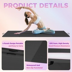 Folding Gymnastics 4 Panels 2″ Thick High-density Epe Foam Pu Leather Mat