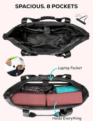 Extendable Yoga Mat Carrier with Straps & Laptop Pocket – Large Tote Bag