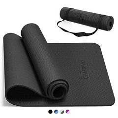 Yoga Mat for Women Men Kids, 1/3 & 1/4 & 2/5 Inch Extra 72*24*0.24 inch Black
