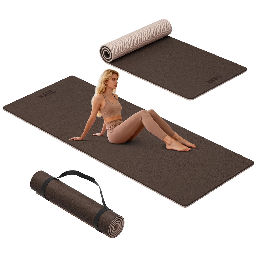 Extra Thick Yoga Mat, 72″Lx32″Wx0.4″Th (10mm), Wide Non-slip Exercise Mats wi…