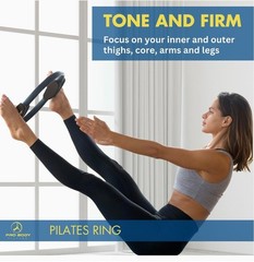 Pro Body Pilates Ring Circle Exercise Fitness Resistance Ring w/ Carry Bag